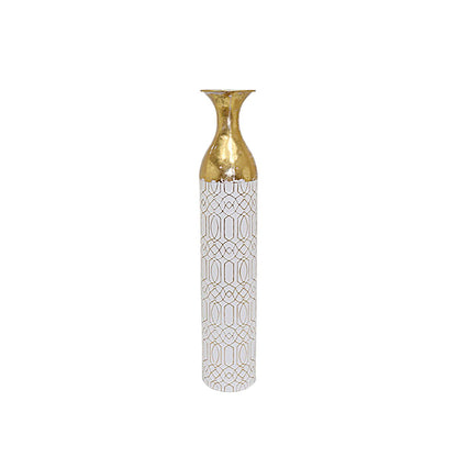 Floor vase Alexandra House Living White Golden Metal 15 x 78 x 15 cm Alexandra House Living