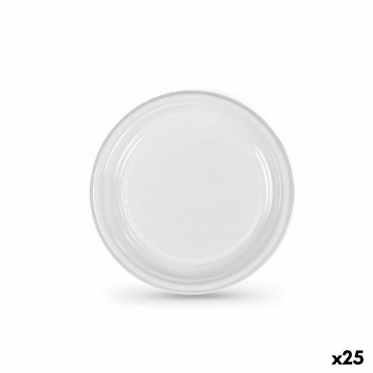 Set of reusable plates Algon White Plastic 17 cm (25 Units) Algon