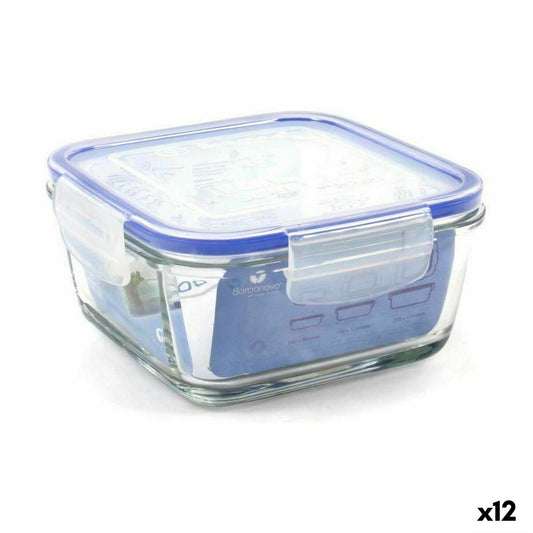 Hermetic Lunch Box Borgonovo Superblock Squared 15 x 15 x 7,5 cm (12 Units) Borgonovo