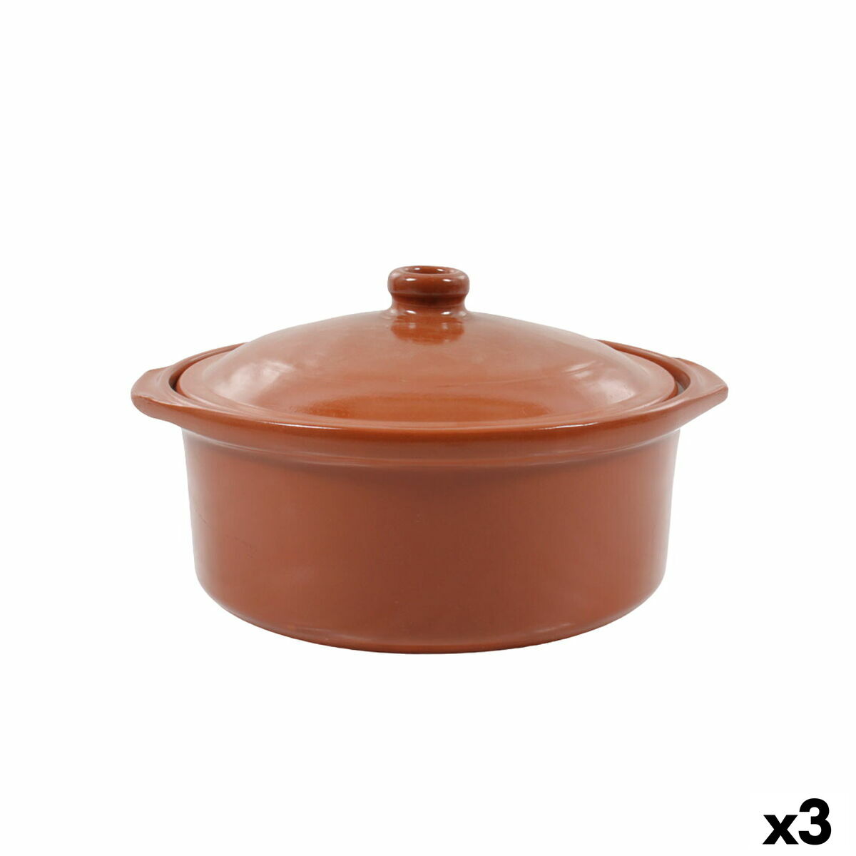 Saucepan Azofra With lid Baked clay 24,5 x 23 x 16,7 cm (3 Units)