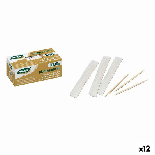 Tooth Picks Algon Wood 1000 Pieces (12 Units) Algon