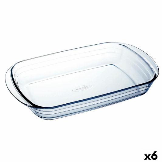 Oven Dish Ô Cuisine Ocuisine Vidrio Transparent Glass Rectangular 35 x 22 x 6 cm (6 Units)