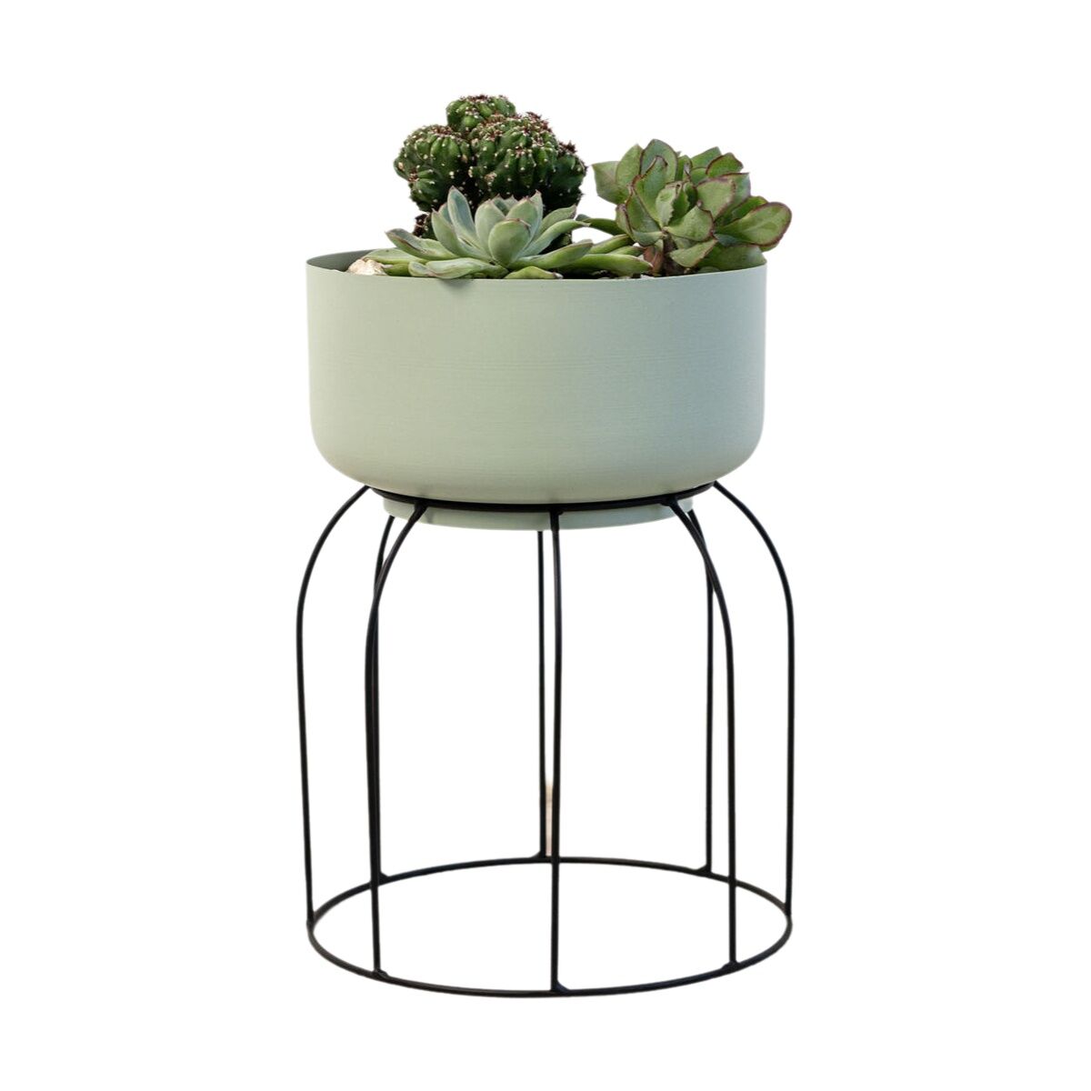 Planter with stand Vinthera Moa Green Metal 20 x 20 x 30 cm (6 Units)