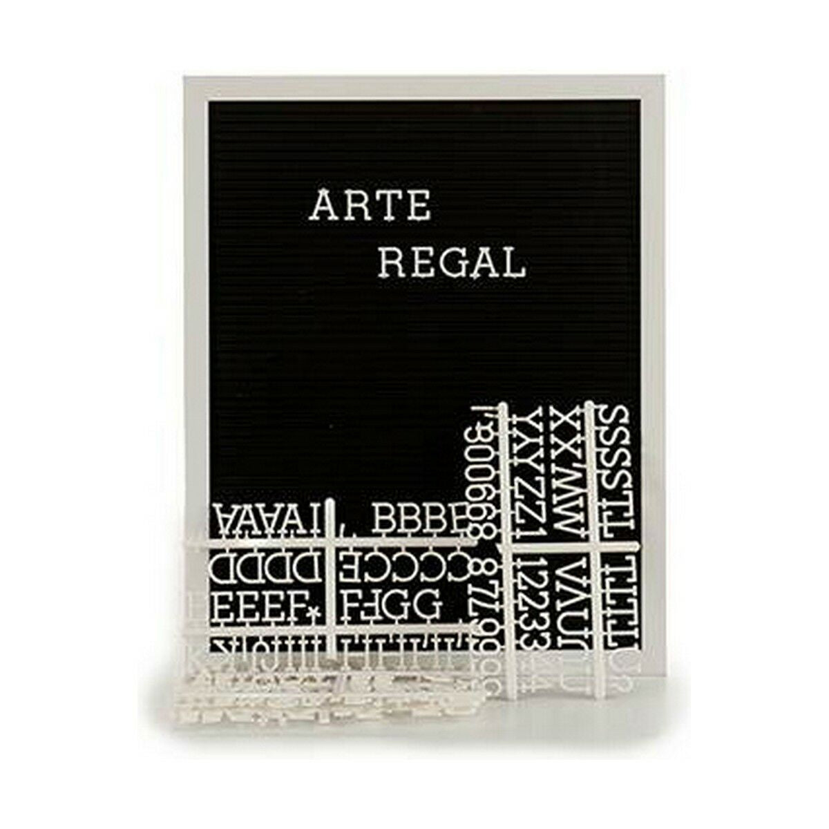 Painting Black White Panel 144 Letters (2,5 x 50,5 x 40,5 cm) (12 Units)