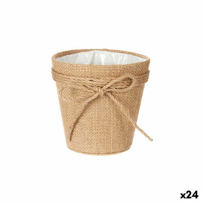 Planter Lasso 12,5 x 12 x 12,5 cm Brown Rope Plastic 14 x 12,5 x 14 cm (24 Units)