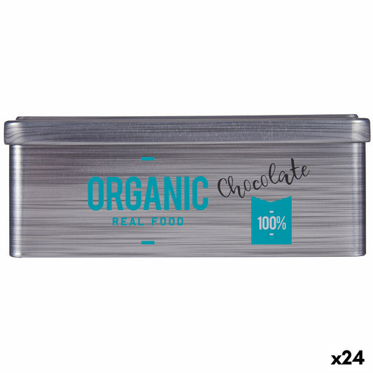 Tin Chocolate Grey Tin (11 x 7,1 x 18 cm) (24 Units) Kinvara