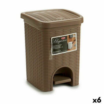 Pedal bin Stefanplast Elegance Black Beige Plastic 6 L (6 Units)