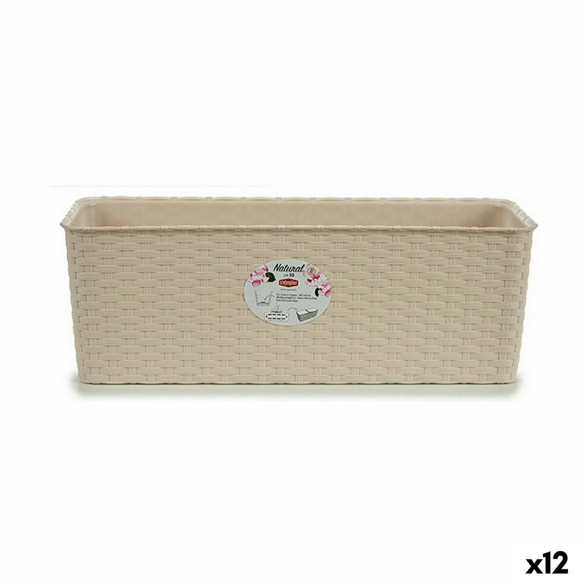 Planter Stefanplast Beige Plastic 17,5 x 16 x 48,5 cm (12 Units)