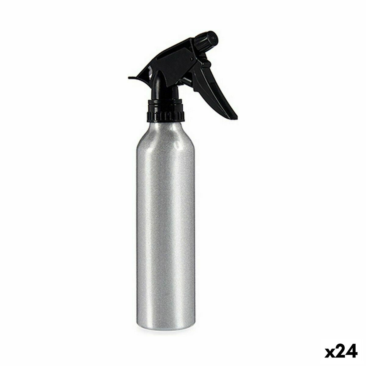 Atomiser Bottle Black Silver Aluminium 300 ml (24 Units) byKim Berilo