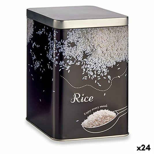 Tin Rice Black Metal 1 L (24 Units) Kinvara