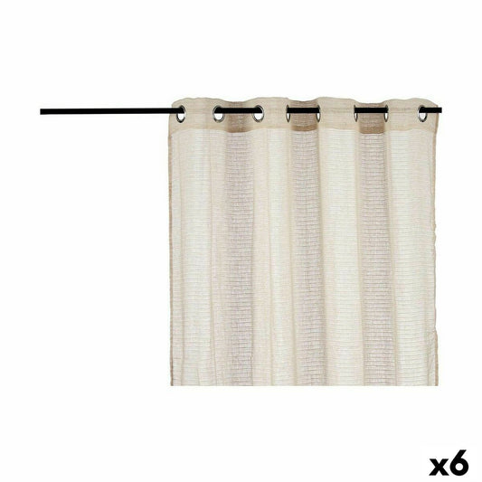 Curtain Beige 140 x 0,1 x 260 cm (6 Units) Gift Decor