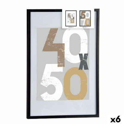 Wall photo frame Black Plastic MDF Wood 52,5 x 2,5 x 72,5 cm (6 Units)