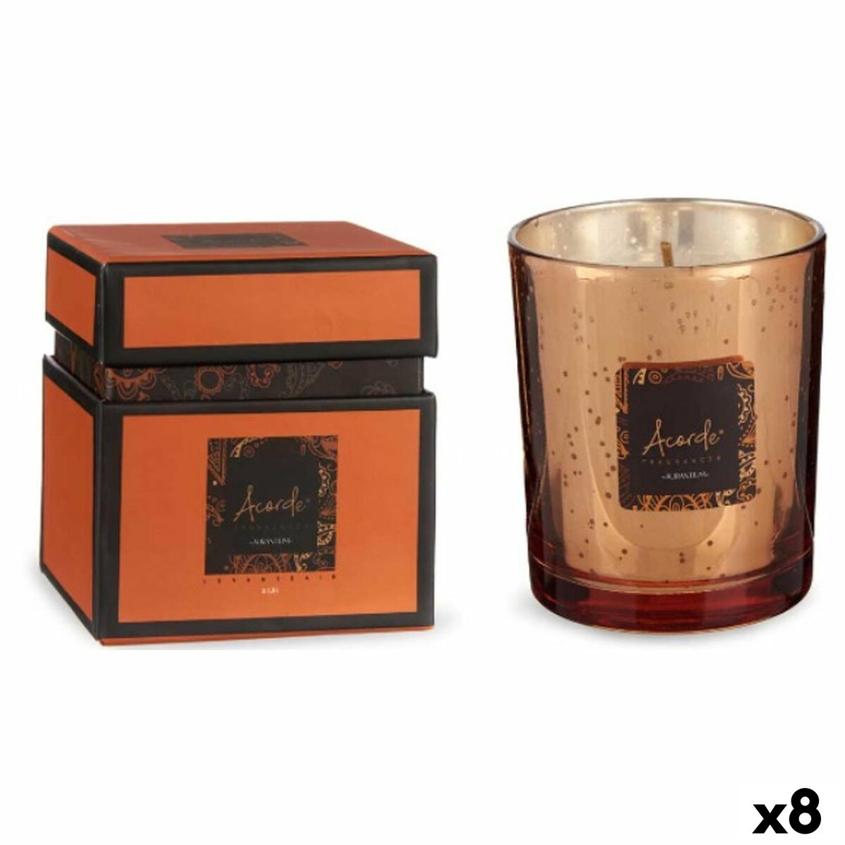 Scented Candle Acorde 7OZ-ORANGE&CINN Orange Cinnamon 200 ml (8 Units)