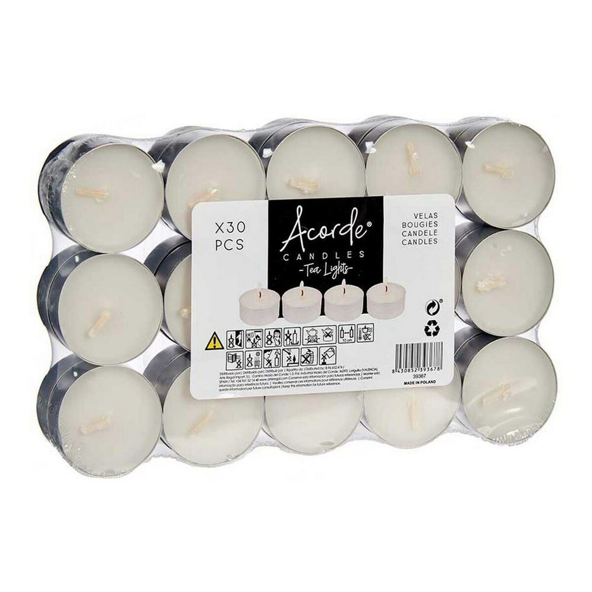 Candle Set Acorde 62368 Small (24 Units)