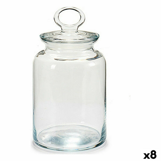 Jar Kitchen 11,5 x 17,5 x 11,5 cm Transparent Silicone Glass 1 L (8 Units) Pasabahce