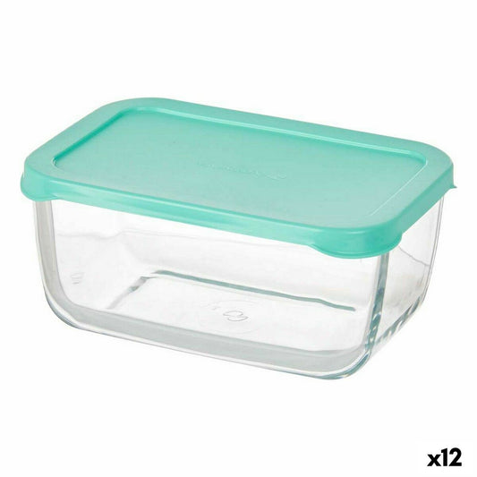 Lunch box Snow 790 ml Green Transparent Glass Polyethylene (12 Units) Pasabahce