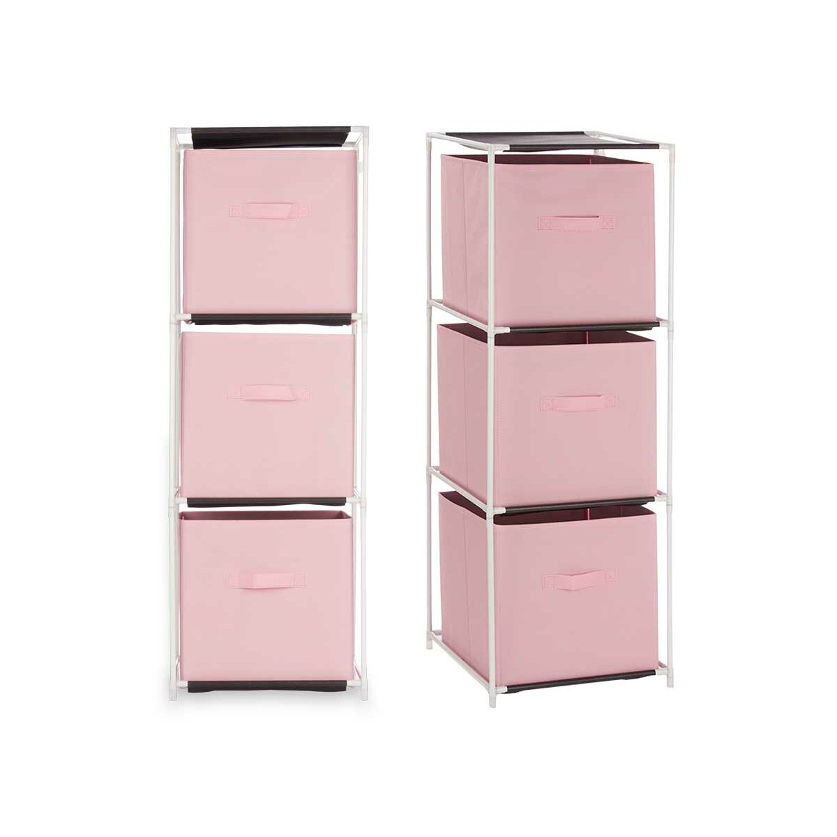 Shelves White Pink polypropylene Iron TNT (Non Woven) 35 x 35 x 102 cm (6 Units)