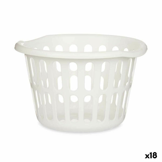 Basket Kipit 8066-W White polypropylene 27 L 40 x 25 x 40 cm (18 Units) Kipit