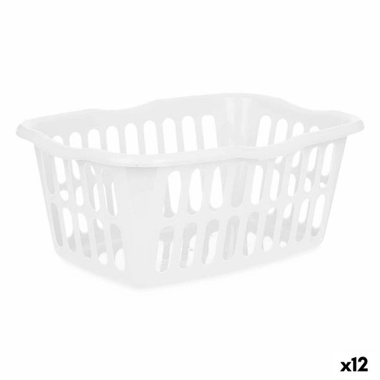 Basket Kipit 8067-W White polypropylene 50 L 58 x 24 x 42 cm (12 Units) Kipit