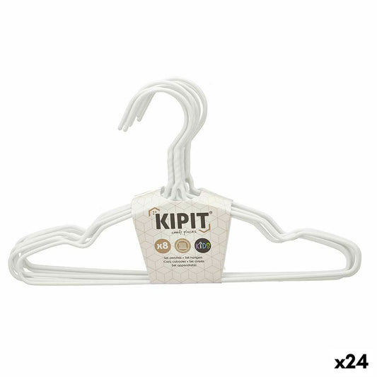 Set of Clothes Hangers Kipit 29100192 White Metal Silicone Children's 30 x 18 x 1 cm (24 Units) Kipit