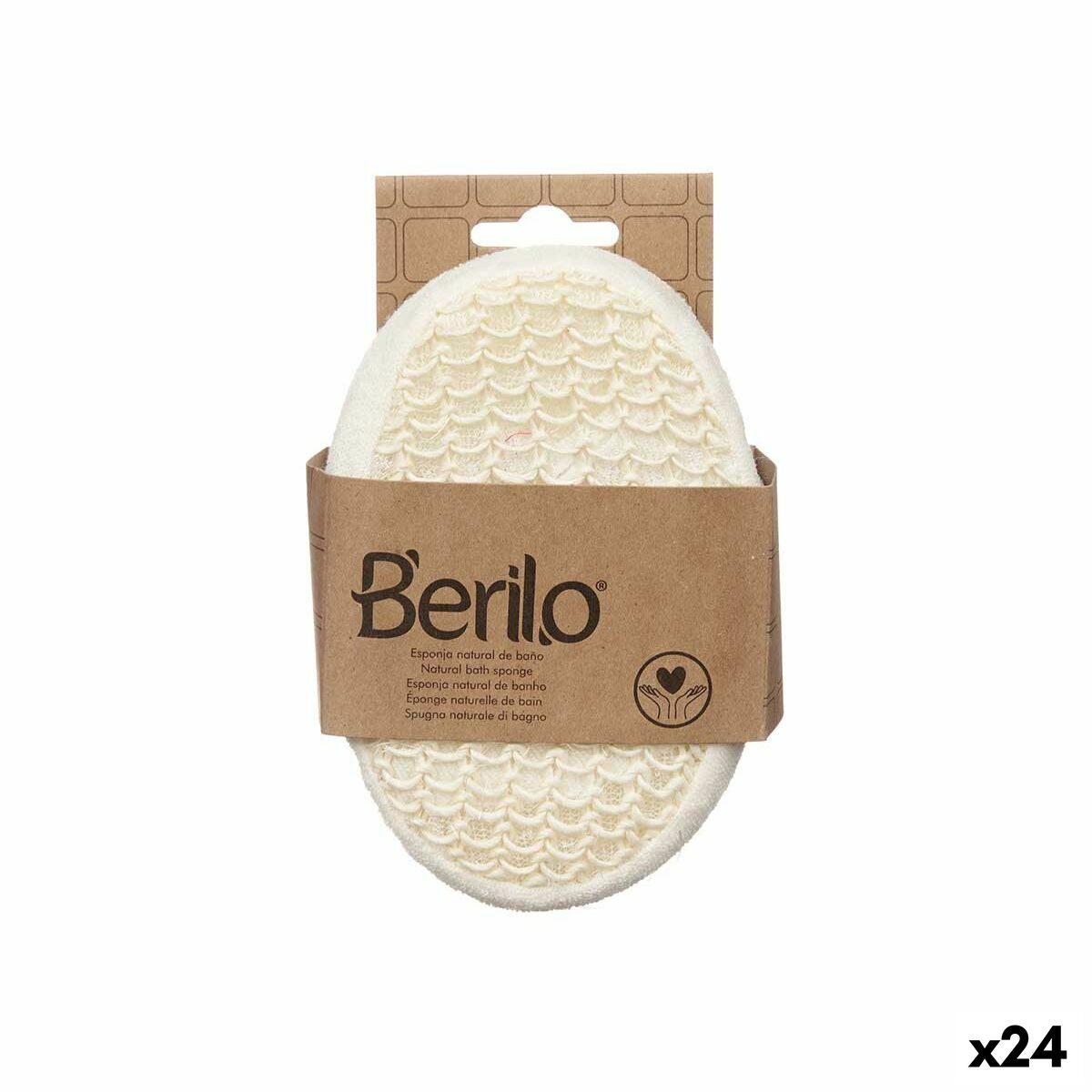 Body Sponge White Beige 11 x 15 x 5 cm (24 Units) byKim Berilo