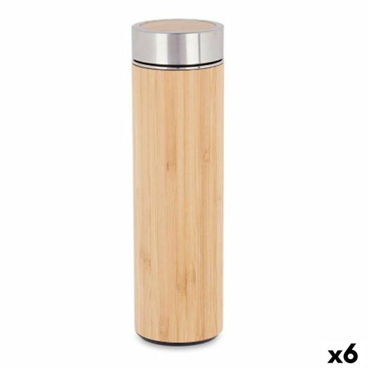 Thermos 500 ml Natural Metal Bamboo (6 Units) Kinvara