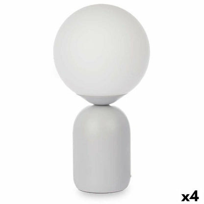 Desk lamp Ball 40 W White Grey Ceramic 15 x 28,5 x 15 cm (4 Units)