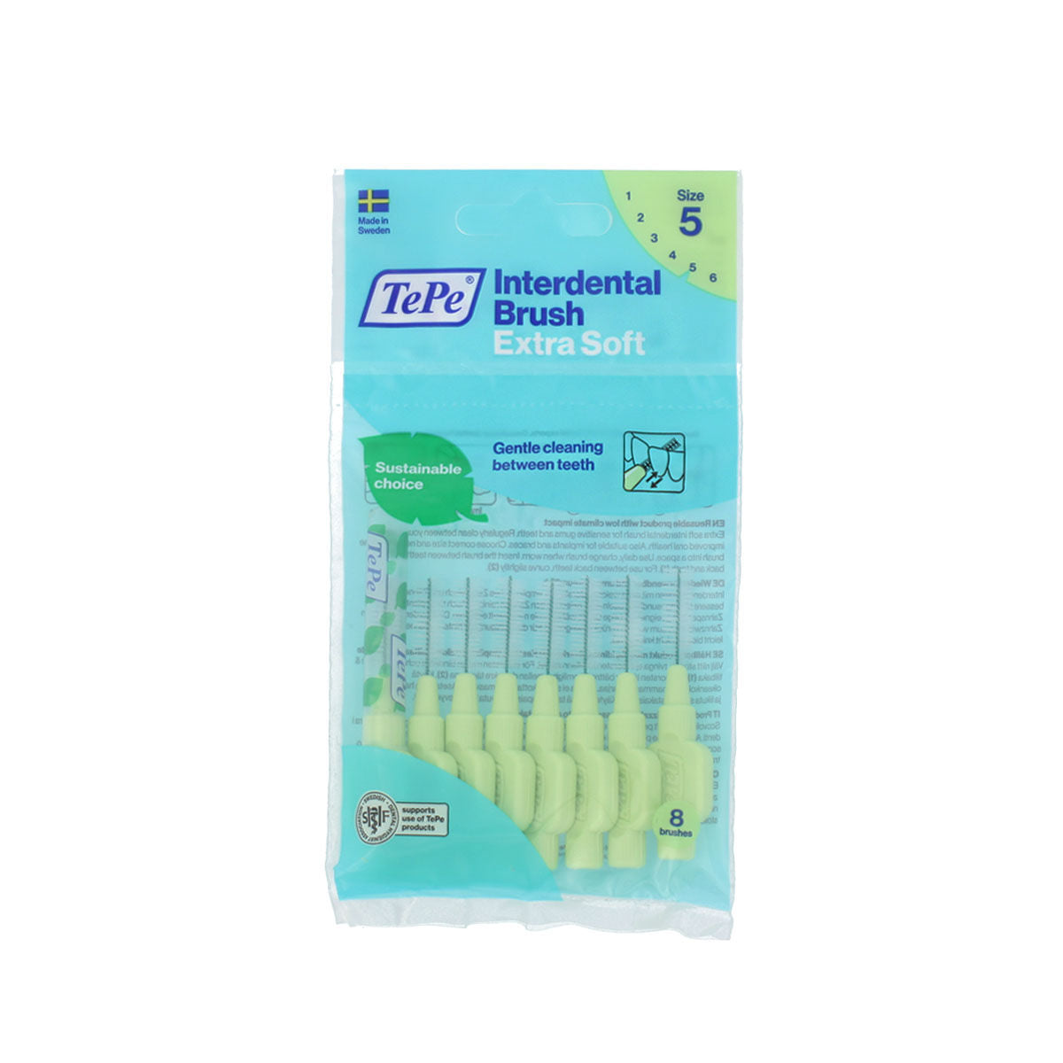 Interdental brushes Tepe 0,8 mm Green Supersoft (8 Pieces) - Oral hygiene - Tepe - Default Title