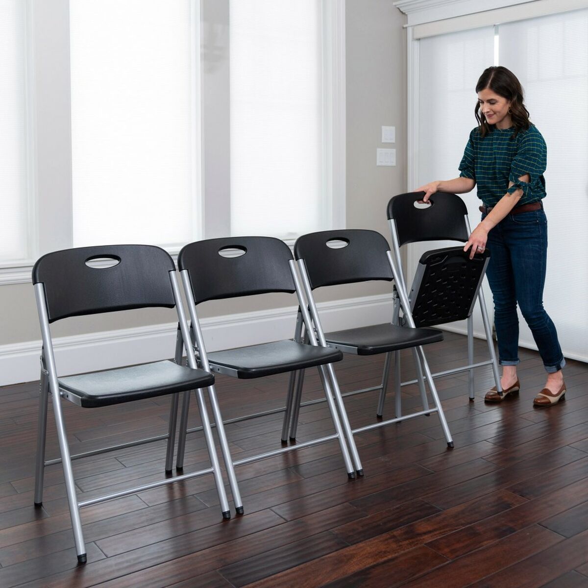 Folding Chair Lifetime Black 50 x 84 x 48,5 cm (5 Units)