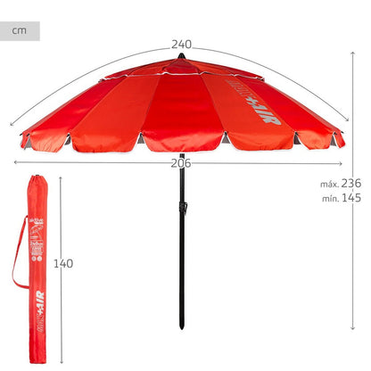 Sunshade Aktive Red Aluminium 240 x 235 x 240 cm (6 Units)