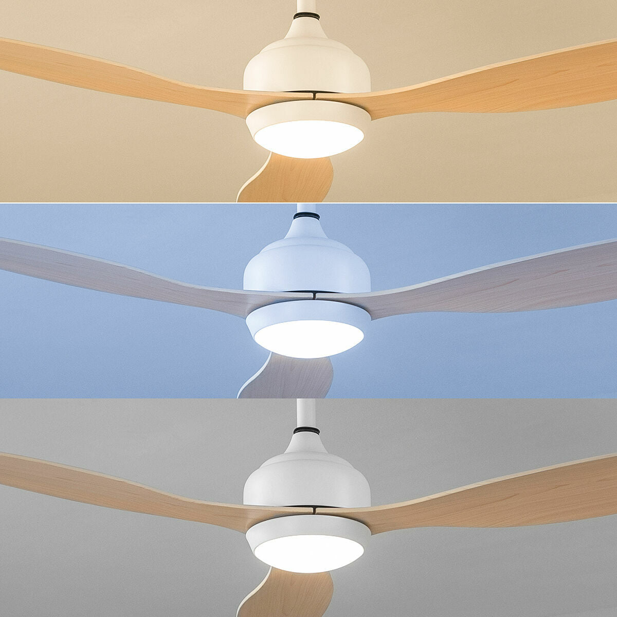 LED Ceiling Fan with 3 ABS Blades Wuled InnovaGoods Wood 36 W 52" Ø132 cm