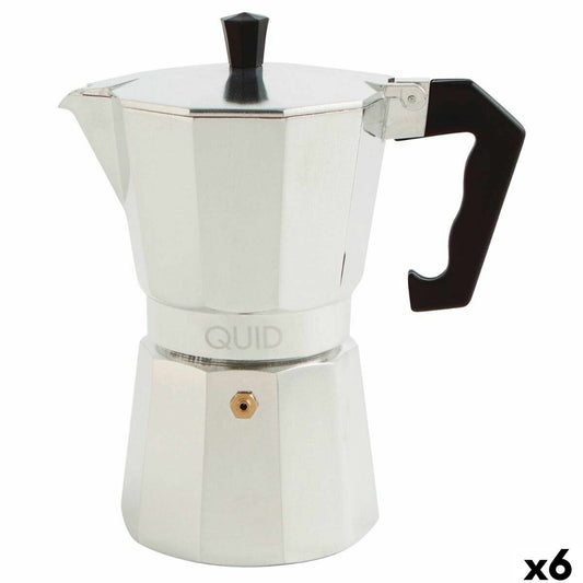 Italian Coffee Pot Quid Cesena Steel Aluminium Bakelite 6 Cups (6 Units) Quid