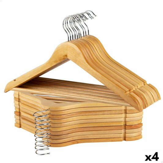 Set of Clothes Hangers Max Home Natural Wood Steel 44,5 x 23 x 1 cm 20 Pieces (4 Units) Max Home