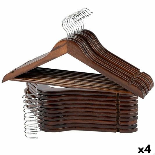 Set of Clothes Hangers Max Home Brown Wood Steel 44,5 x 23 x 1 cm 20 Pieces (4 Units) Max Home